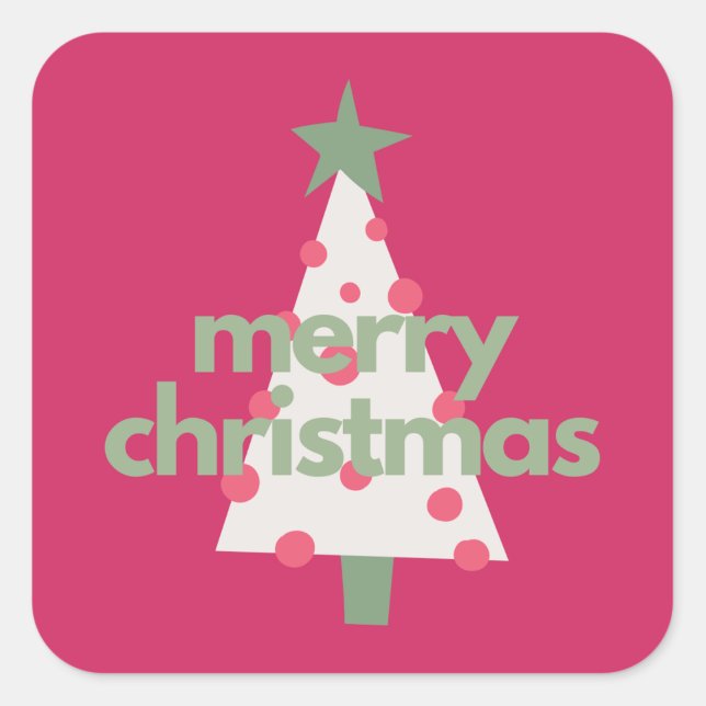 Adesivos de Natal Rosa Minimalista Alegre (Criador carregado)