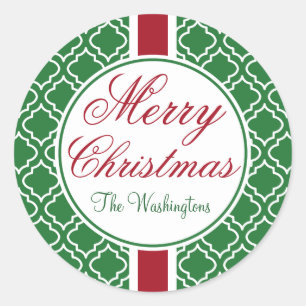 Adesivos de Natal Verde Família Vintage