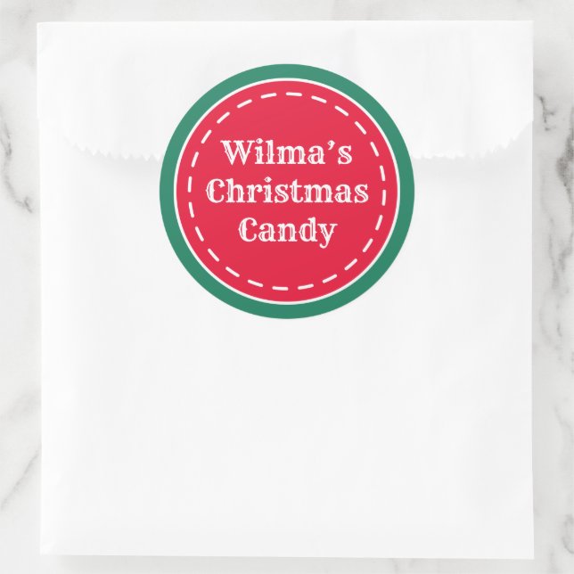 Adesivos de Natal Vermelho Verde Retro Personaliza (Bolsa)