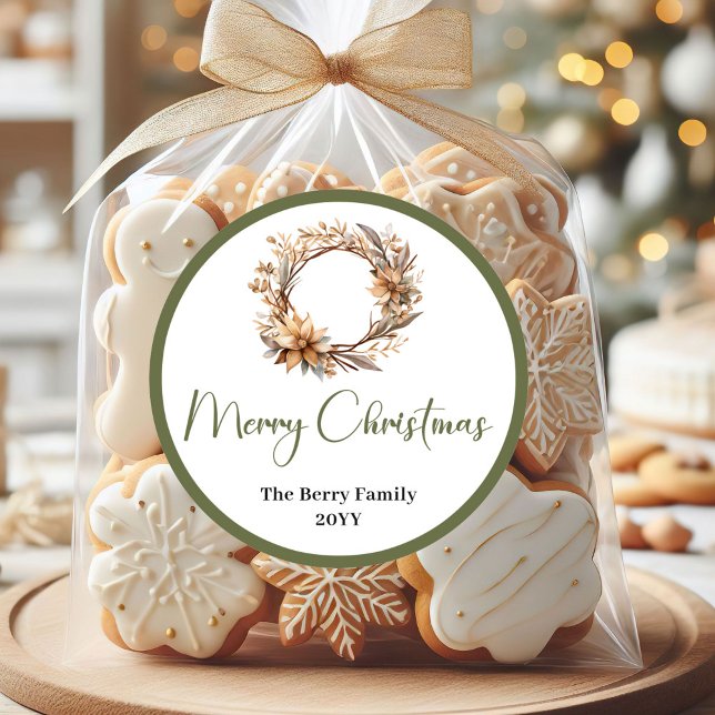 Adesivos de Nome de Natal Neutro em Pastel Macio (Soft Pastel Neutral Christmas Name Stickers)