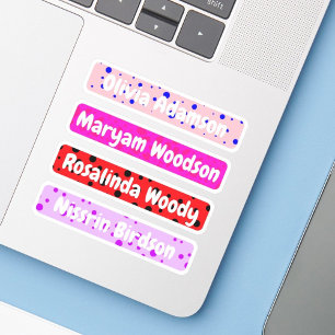 Adesivos de Nome Grande para Meninas (Rótulos Impe
