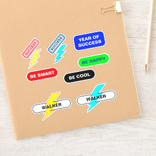 Adesivos de Nome Motivacional e Afirmações Positiv