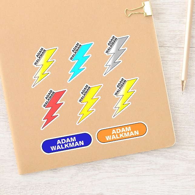 Adesivos de Nome para Crianças (Rótulos à Prova d' (Notebook)