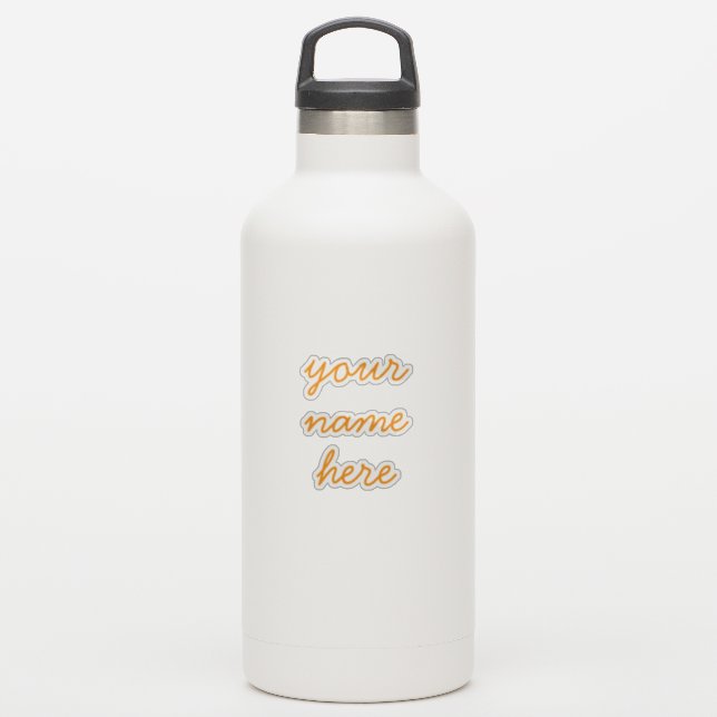 Adesivos de nome personalizado laranja simples e m (Garrafa d'água)