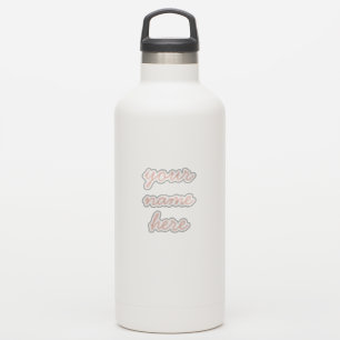 Adesivos de nome personalizado rosa simples e mini