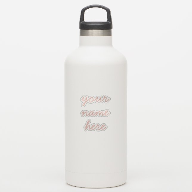 Adesivos de nome personalizado rosa simples e mini (Garrafa d'água)