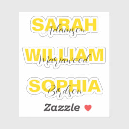 Adesivos de Nome Pessoal Elegantes em Ouro Etiquet