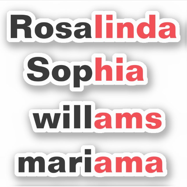 Adesivos de Nome Transparentes à Prova de Água da  (Frente)