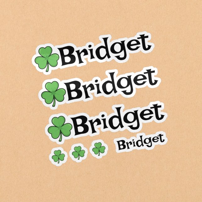 Adesivos de Nome Trevo da Sorte (Lucky clover name labels.)