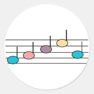 Adesivos de Nota Musical Pastel