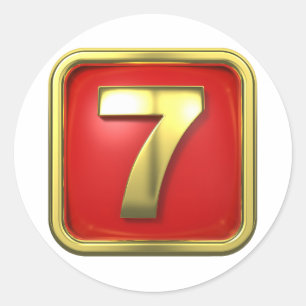 Adesivos de Número Sete Dourado