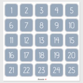 Adesivos de Números Quadrados Personalizáveis Azul
