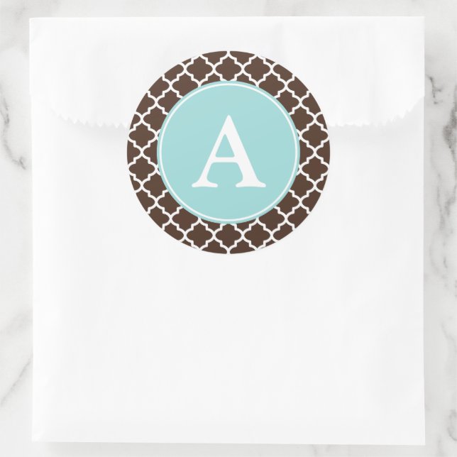 Adesivos de Padrão de Monograma de Chocolate (Bolsa)