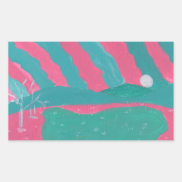 Adesivos de Paisagem Rosa e Verde Minimalista