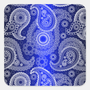 Adesivos de Paisley Branco de Satin Shimmer Azul