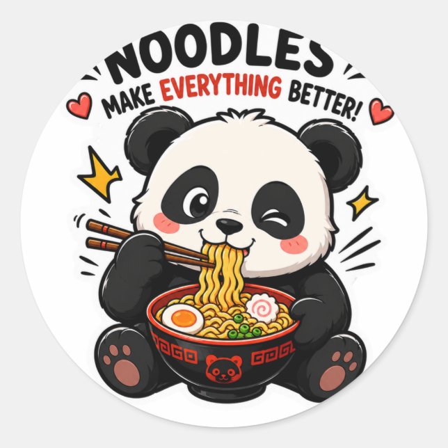ADESIVOS DE PANDA MACARRÃO TORNA TUDO MELHOR (Frente)