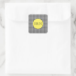 Adesivos de papelaria Monograma Houndstooth 1,5"