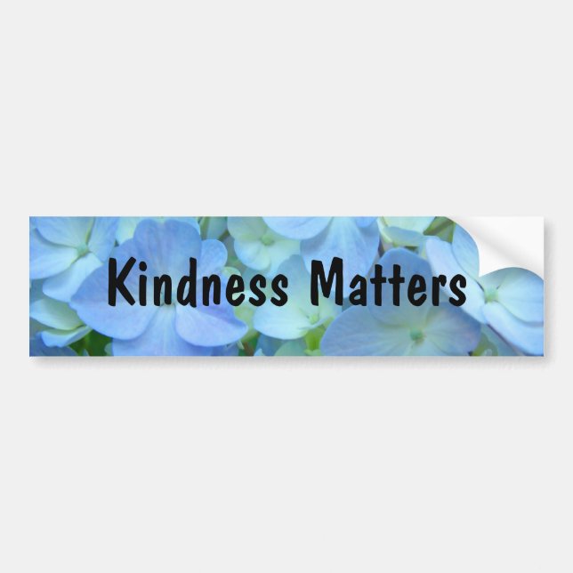 Adesivos de para-choque Kindness Matters Azul Flor (Frente)