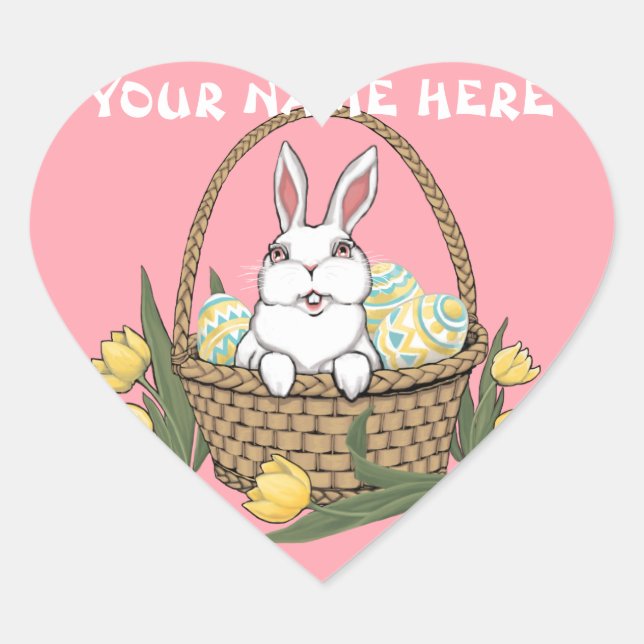 Adesivos de Páscoa personalizados de coelho de pás (Frente)