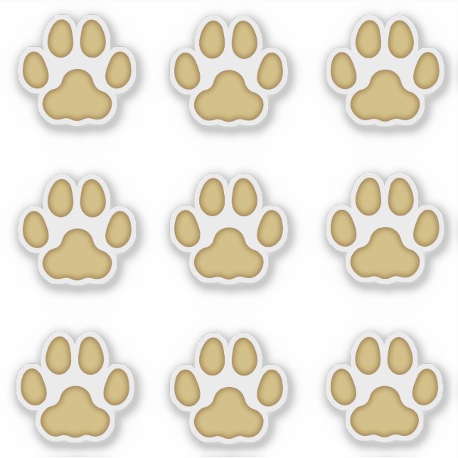 Adesivos de Pegadas de Pata de Gato Médias Bege Tr (Frente)