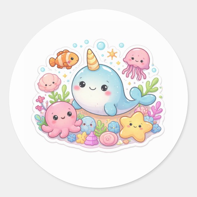 Adesivos de Peixes Kawaii (Frente)