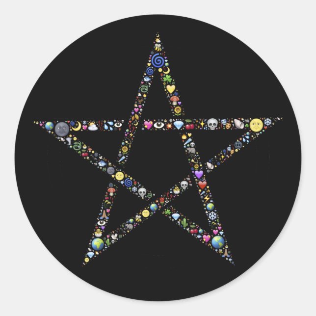 adesivos de pentagrama wicca (Frente)