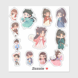 Adesivos de Personagens Cute Kawaii Chibi