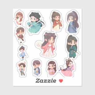 Adesivos de Personagens Kawaii Fofos Chibi