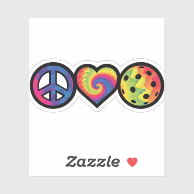 Adesivos de picleball do Peace Love (Folha)
