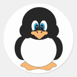 Adesivos de pinguins de olhos azuis e brancos