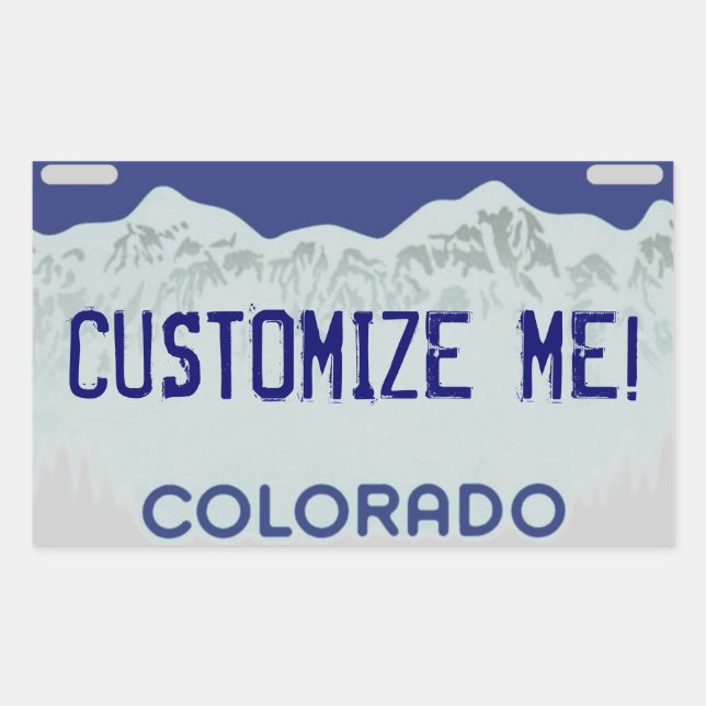 Adesivos de placa de licença do Colorado azul pers (Frente)