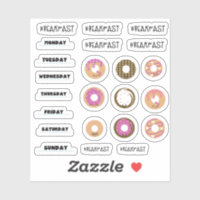 Adesivos de Planeamento de Pequeno-almoço Donut Ka