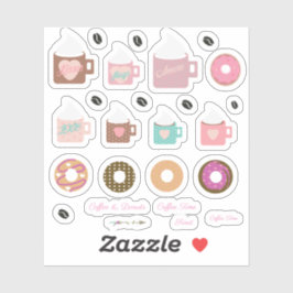Adesivos de Planeamento Fogueira Donuts de Café e 