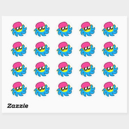 Adesivos de polvo do Orgulho Pan Kawaii