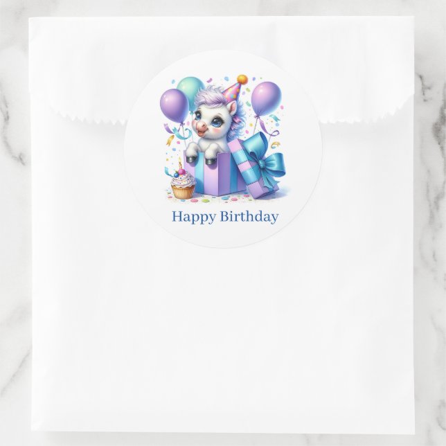 Adesivos de Pônei de Aniversário Feliz (Bolsa)