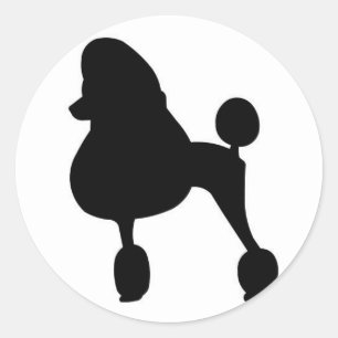 Adesivos de poodle preto da década de 1950