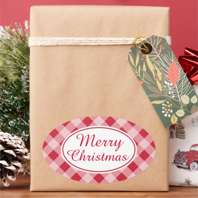 Adesivos de Presente de Natal Rústico Retrô Alegre (Feriado)