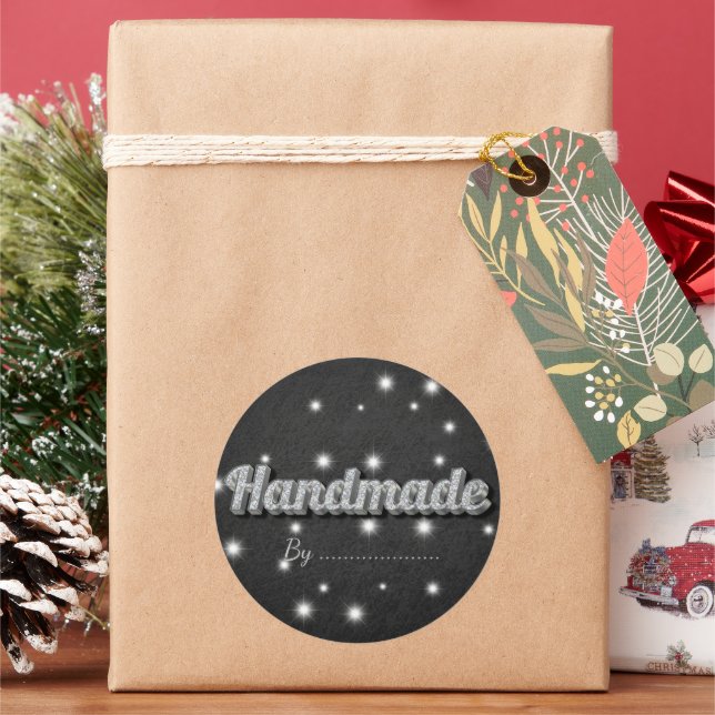 Adesivos de Presente Feitos à Mão com Brilho Prate (Feriado)