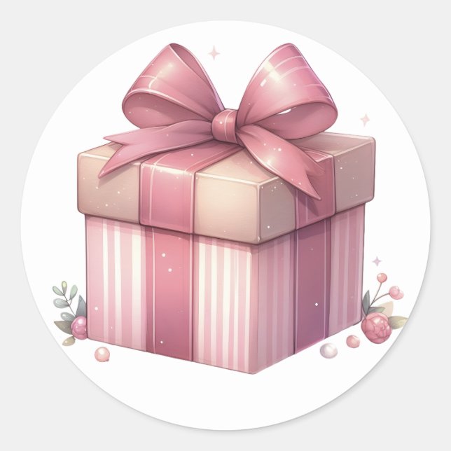 Adesivos de Presente Rosa (Frente)