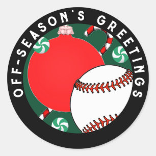Adesivos de presentes de Natal de Baseball