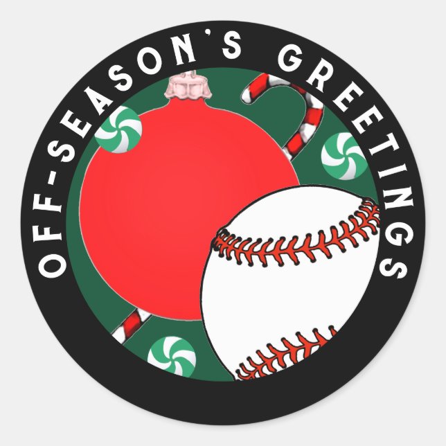 Adesivos de presentes de Natal de Baseball (Frente)