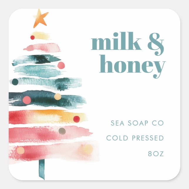 Adesivos de produtos de Natal vibrantes (Frente)