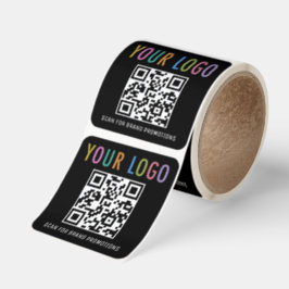 Adesivos de QR Code Empresarial com Logotipo Preto