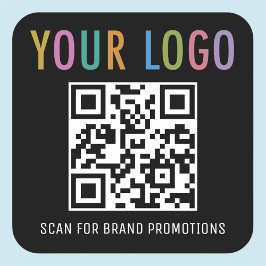 Adesivos de QR Code Empresarial com Logotipo Preto