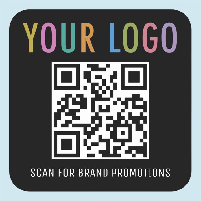 Adesivos de QR Code Empresarial com Logotipo Preto (MISOOK Rounded Square QR Code Stickers with Logo)