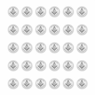 Adesivos de Quadrado e Compasso Maçônico de 1,5" 3