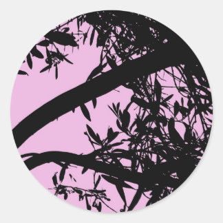 Adesivos de ramificação de árvore rosa