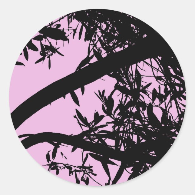 Adesivos de ramificação de árvore rosa (Frente)