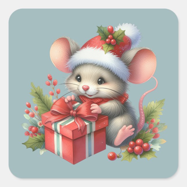 Adesivos de Rato de Natal (Frente)