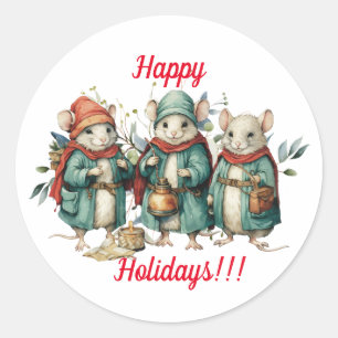 Adesivos de Ratos de Natal Divertidos